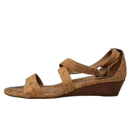 Sofft Innis Sandals Womens Gold Natural Leather Cork Wedge SF0001393 Size 10 - Picture 5 of 13